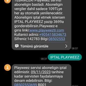 Playweez Haksız Üyelik Ücreti