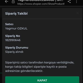 Yağmur Özkul De La Mode Shopier Ödemesini Yaptığım Ürünü Göndermiyor