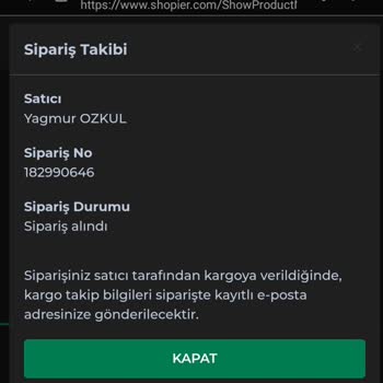 Shopier Ödemesini Yaptığım Sipariş Gönderilmiyor