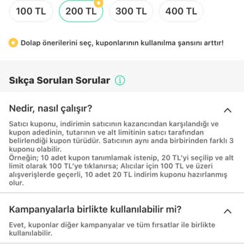 Dolap Kuponların Süreli Olduğunu