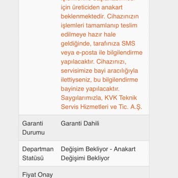 KVK Ve Omix Servisteki Cihazımla Alakalı Beni Mağdur Ediyor