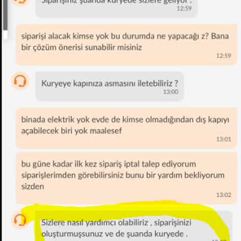 Trendyol Yemek Müşteri Temsilcisi Üslup Şikayeti