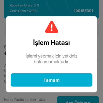 Türkiye Hayat Emeklilik BES Yetki Yok