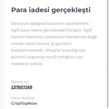 Shopier Siparişimin İptalini İstiyorum
