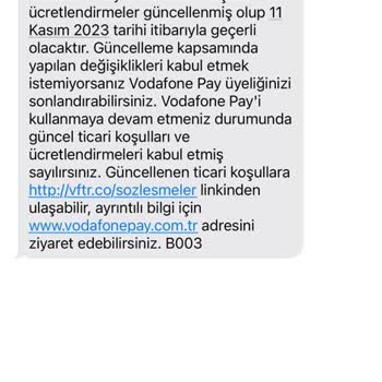 Vodafone Pay Kullanıcı Hesabı Silinemiyor