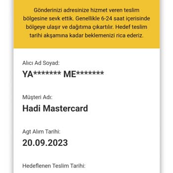 AGT Kurye Kartımı Getirmedi