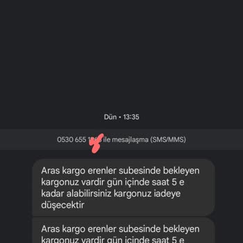 Aras Kargo Dağıtıma Çıkmayan Ürünün İadeye Düşecek Denilmesi