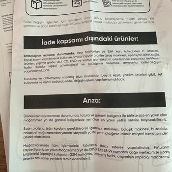 Teknosa Kusurlu Ürünü Değişim İade Hakkımı Kullanmak İstiyorum