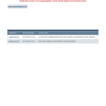 Kuryenet İzmit Kart Teslimat Edilmesini İstiyor