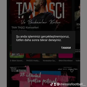 Passolig Passo Şu Anda İşleminizi Gerçekleştiremiyoruz Hatası