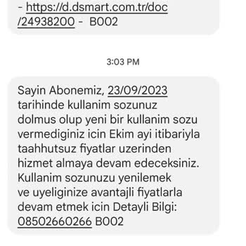 DSmart Taahhüt Sözleşmesi Hk.