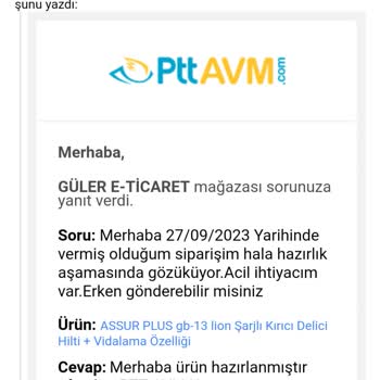 27 Eylül De, Epttavm'den Sipariş Ettiğim Ürün Gönderilmedi