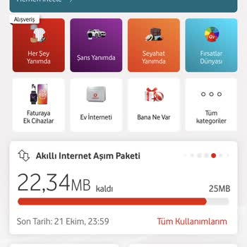 Vodafone Paketim Bitmeden Aşım Sorunu