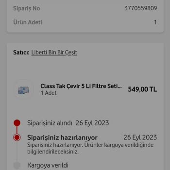 Vodafone Yanımda Uygulamasının Bir Ürünü Kargolamaması
