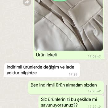 Stilzade Moda Defolu Ürün Gönderildi