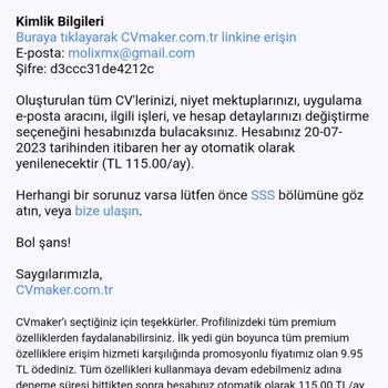 CV Maker Üyeliği. Üye Olmadığın Halde Üye Gibi Gösteriliyor.