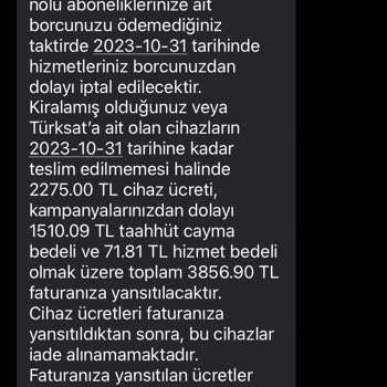 Kablo Net Bir Ödenmemiş Fatura İçin Üyeliğimi İptal Ediyor