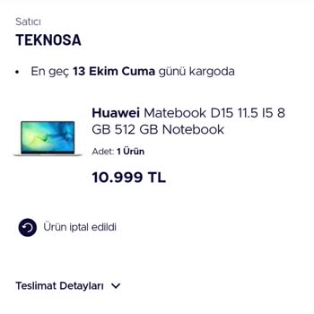 Teknosa Haksız Sipariş İptali