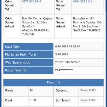 Sürat Kargo Bahçelievler Sakarya Şubesi