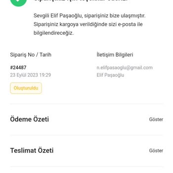 Vina Seramik Para Alıyor Fakat Sipariş Oluşturmuyor.