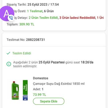 Trendyol Hızlı Market Bozuk Ürün Hijyen Bakımı