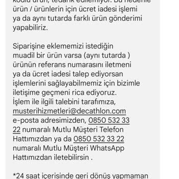 Decathlon Sipariş Verdiğim Ürünün 1 Hafta Sonra İptal Edilmesi