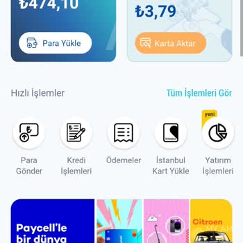 Paycell Toplam Kart Bakiyemi Karta Aktarabilmek İstiyorum