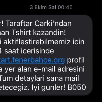 Taraftarkart Hediyemi Alamadım