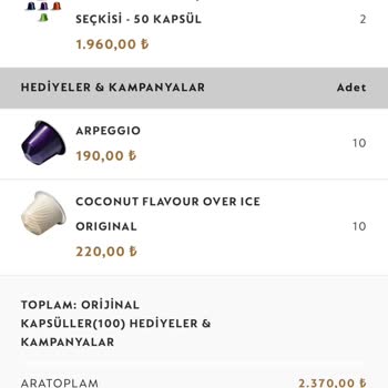 Nespresso Hediye Vermemek İçin Siparişimi İptal Etmiş.