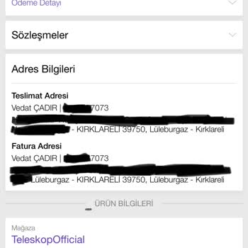 N 11 Ve Teleskop Official Mağazası Parayı Aldı Ürünü Yollamıyor