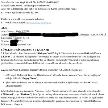 N 11 Ve Teleskop Official Mağazası Parayı Aldı Ürünü Yollamıyor