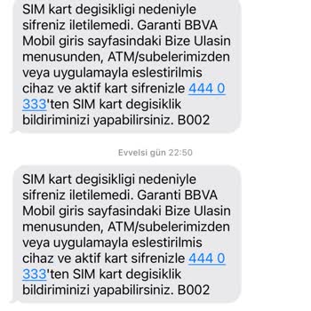Garanti BBVA Sim Kart Blokemi Kaldıramıyorum