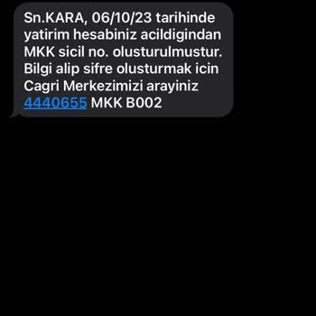Merkezi Kayıt İstanbul MKK Bilgi Mesajı