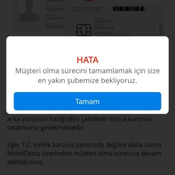 Denizbank Mobilden Müşteri Olunmuyor