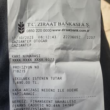 Ziraat Bankası ATM Para Sıkışması