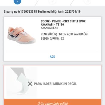 Decathlon İadeden Haber Yok