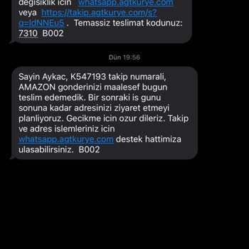 AGT Kurye İle Yaşadığım Sorun