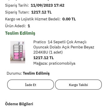 Pratico Mobilya Eksik Ürün Ve İade Edilememesi