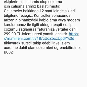 Millenicom İnternet Haksız Ücret Talebi