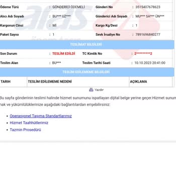 Aras Kargo Teslim Etmedikleri Ürünü Teslim Etmiş Gösteriyor
