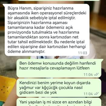 A101 Habersizce İptal Edilen Sipariş