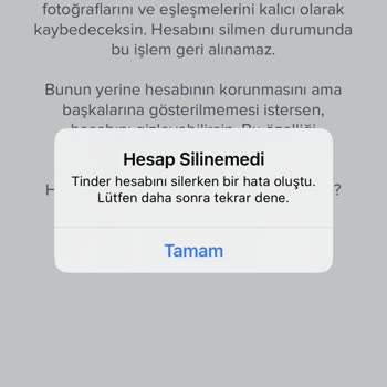 Tinder Hesap Silme Hatası