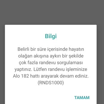 MHRS (Merkezi Hekim Randevu Sistemi) Randevu Hatası