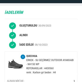 Decathlon Para İadesi Yapmıyor
