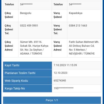 Sürat Kargo Kapadokya Şubesi Telefonu Açmıyor