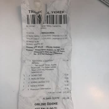 Köfteci Yusuf Koku Yanık Soğuk Yemek