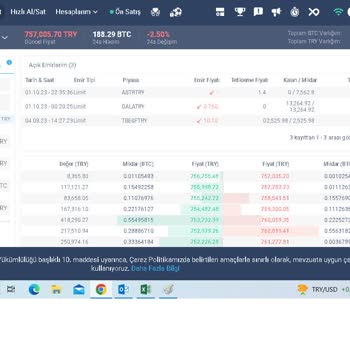 Bitexen Limit Stop Satış Emri Gerçekleşmedi