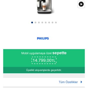 Vatan Bilgisayar Philips Kahve Makinesi Sepette İndirim Uygulanmıyor