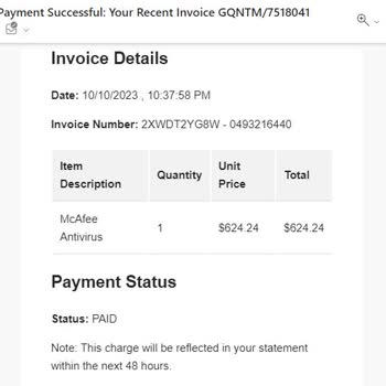 Mcafee Den Gelen Abonelik Yenileme Maili...