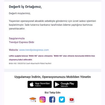 Trendyol Express 1017742657119646 Numaralı Kargomu Kaybetti